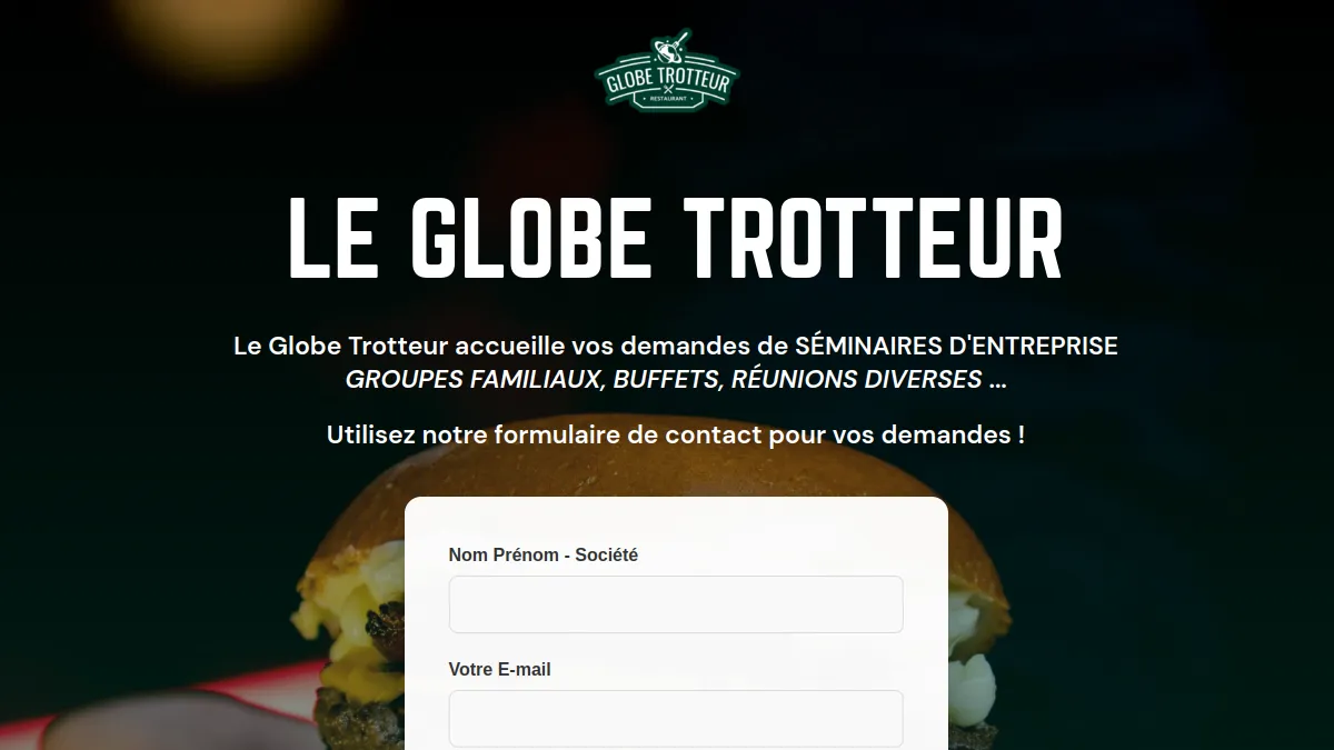 Capture du site du Restaurant Globe Trotteur à Lorient réalisé par OCTOWEB